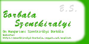 borbala szentkiralyi business card